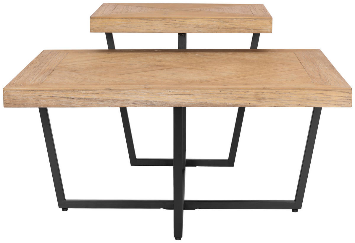 COUCHTISCH Tanne furniert quadratisch Naturfarben, Schwarz  - Schwarz/Naturfarben, Design, Holz/Holzwerkstoff (118/45/78cm) - P & B
