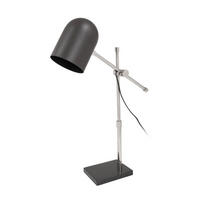 STEHLEUCHTE - Silberfarben/Schwarz, Design, Kunststoff/Stein (12/54/46cm) - Kayoom