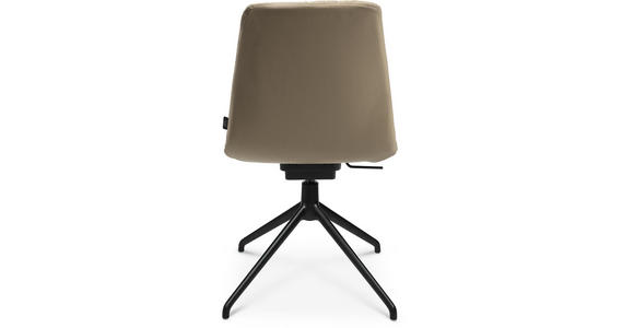 STUHL Echtleder Schwarz, Beige - Beige/Schwarz, Design, Leder/Metall (46/81,5-84,5/55cm) - Johann Jakob