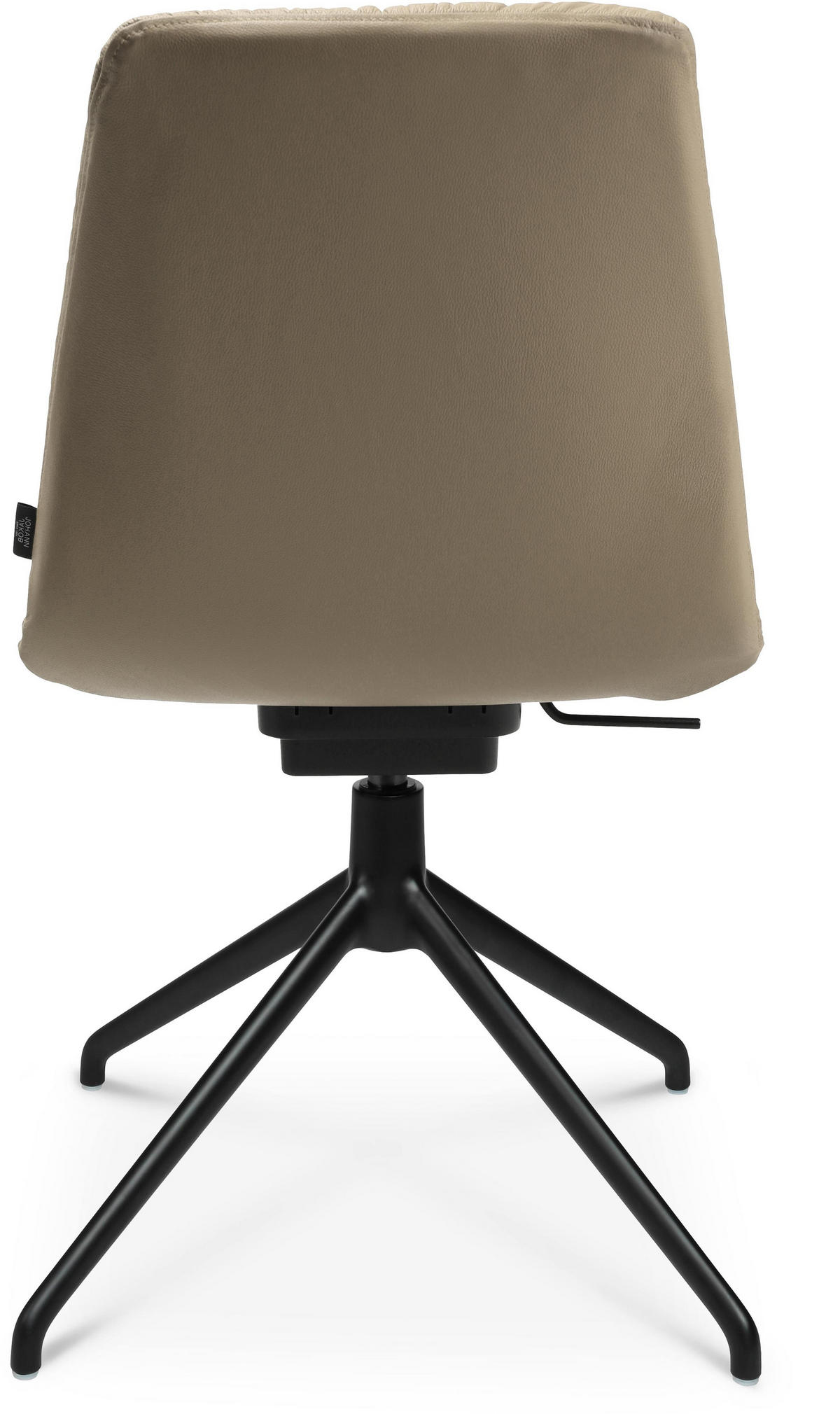 STUHL  in Aluminium Echtleder pigmentiert Metall, Leder  - Beige/Schwarz, Design, Leder/Metall (46/81,5-84,5/55cm) - Johann Jakob