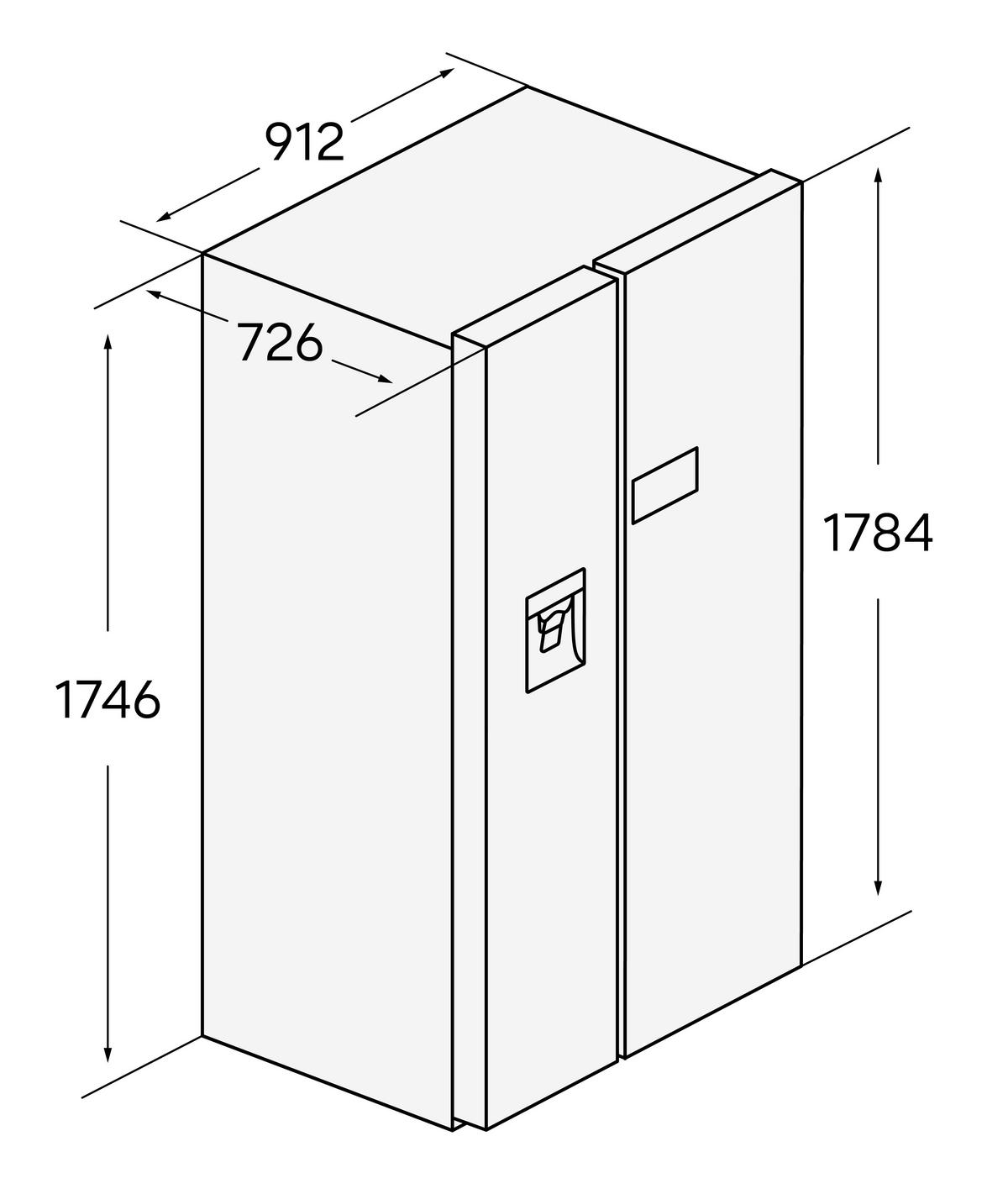SIDE-BY-SIDE 91,2/178,4/72,6 cm  - Edelstahlfarben, Trend (91,2/178,4/72,6cm) - Samsung
