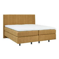 BOXSPRINGBETT 180/200 cm,  in Bernsteinfarben, Matratze, Topper, H2 + H3 = mittel + fest  - Bernsteinfarben/Schwarz, KONVENTIONELL, Kunststoff/Textil (180/200cm) - Dieter Knoll
