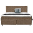 BOXSPRINGBETT 160/200 cm  in Braun  - Chromfarben/Braun, KONVENTIONELL, Kunststoff/Textil (160/200cm) - Voleo