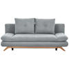 SCHLAFSOFA Webstoff Hellgrau  - Buchefarben/Hellgrau, KONVENTIONELL, Holz/Textil (205/86/94cm) - Carryhome