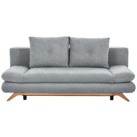 SCHLAFSOFA Webstoff Hellgrau  - Buchefarben/Hellgrau, KONVENTIONELL, Holz/Textil (205/86/94cm) - Carryhome
