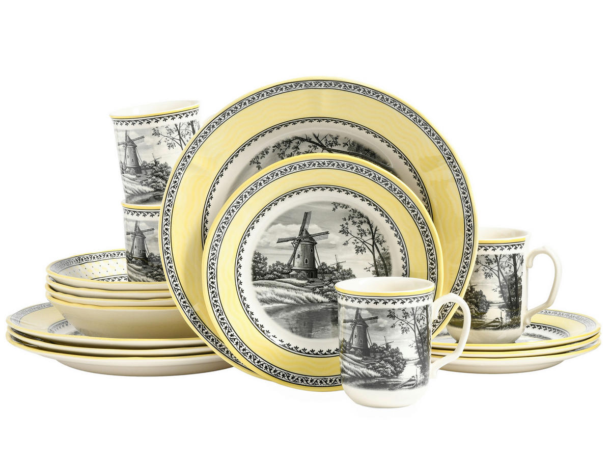 KOMBISERVICE Windmühle Gelb 16-teilig  - Multicolor, Basics, Keramik - Creatable