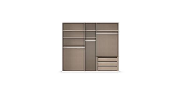 DREHTÜRENSCHRANK 251/223/61 cm,  in Graphitfarben, 5-türig  - Graphitfarben, Basics, Glas/Holzwerkstoff (251/223/61cm) - Novel