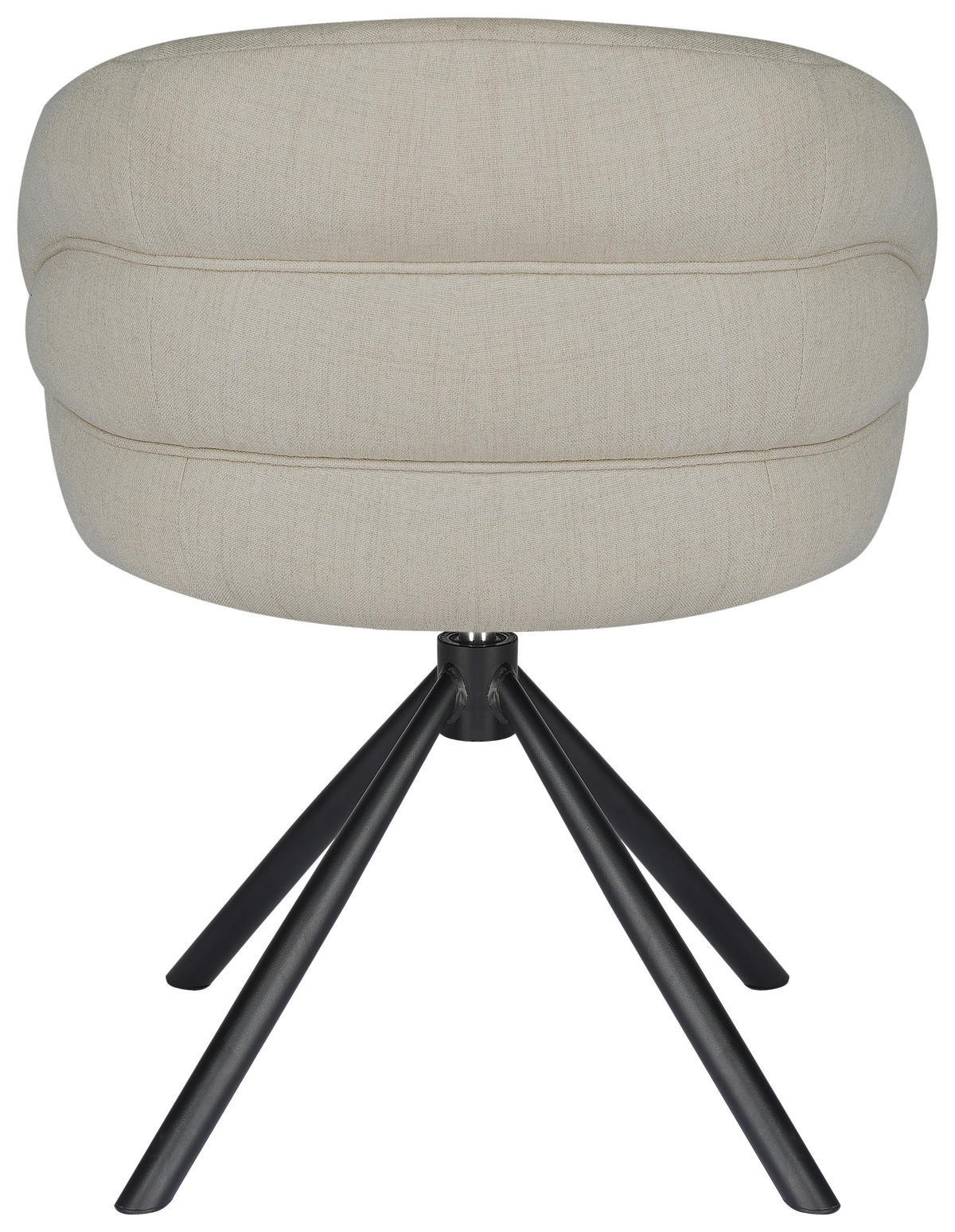 ARMLEHNSTUHL  Sitzfläche 360° drehbar, automatische Rückholfunktion Webstoff  Schwarz, Beige  - Beige/Schwarz, Design, Textil/Metall (64,5/79/64cm) - Milino