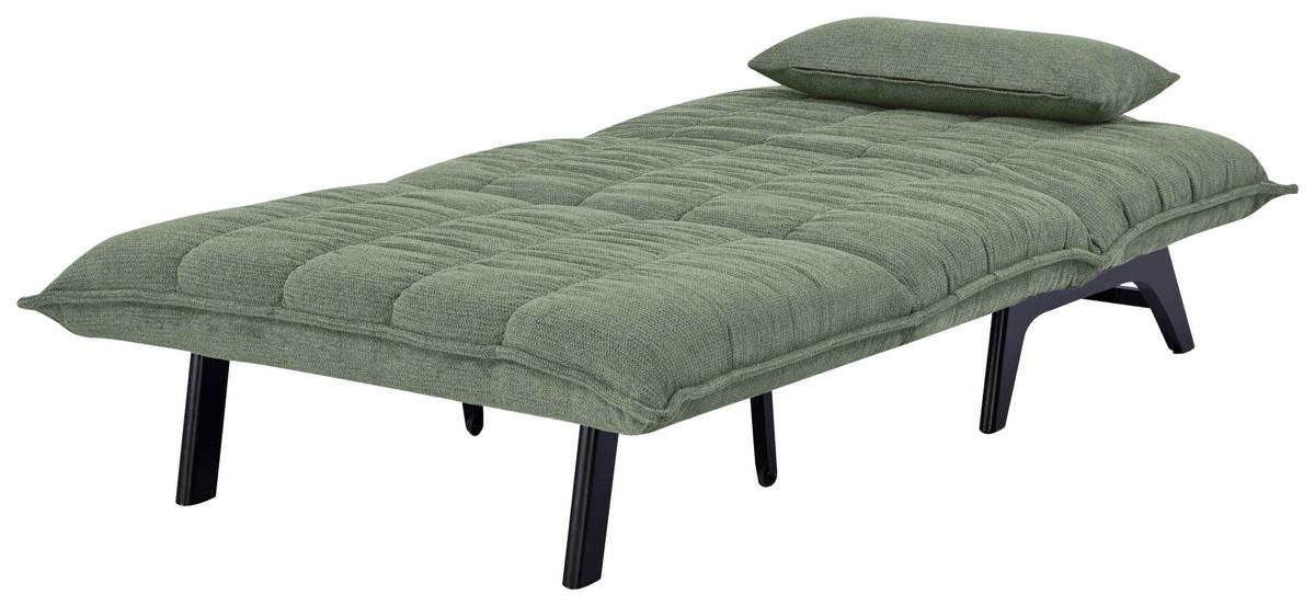 SCHLAFSESSEL  in Webstoff Grün  - Schwarz/Grün, Basics, Holz/Textil (108/82/102cm) - Stylife