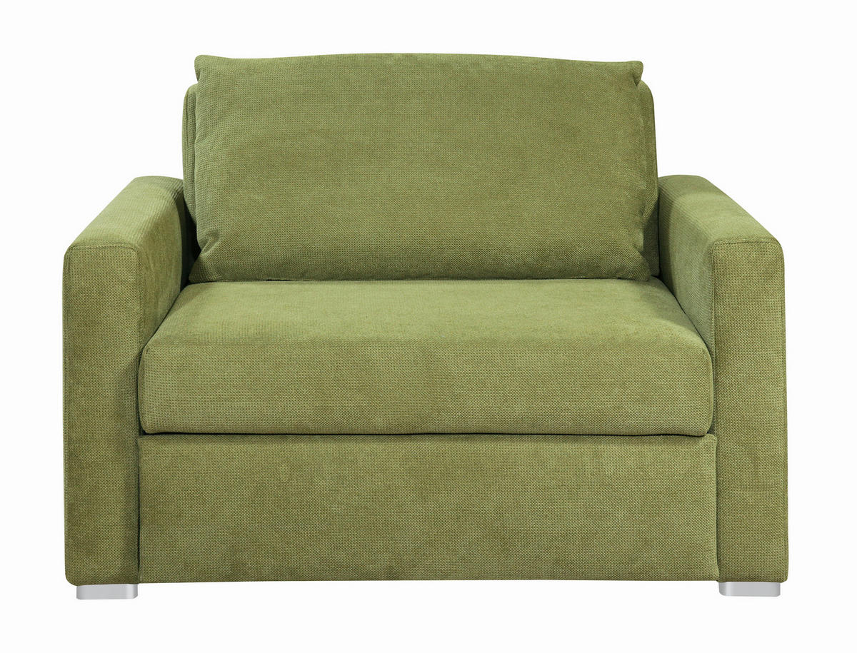 FOTELJ Z LEŽIŠČEM,  zelena tekstil - barve kroma/zelena, Design, kovina/tekstil (117/92/97cm) - Hom`in