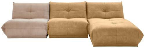 ECKSOFA in Cord, Lederlook Taupe, Hellbraun  - Taupe/Hellbraun, Trend, Textil (315/185cm) - Livetastic