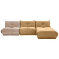 ECKSOFA in Cord, Lederlook Taupe, Hellbraun  - Taupe/Hellbraun, Trend, Textil (315/185cm) - Livetastic