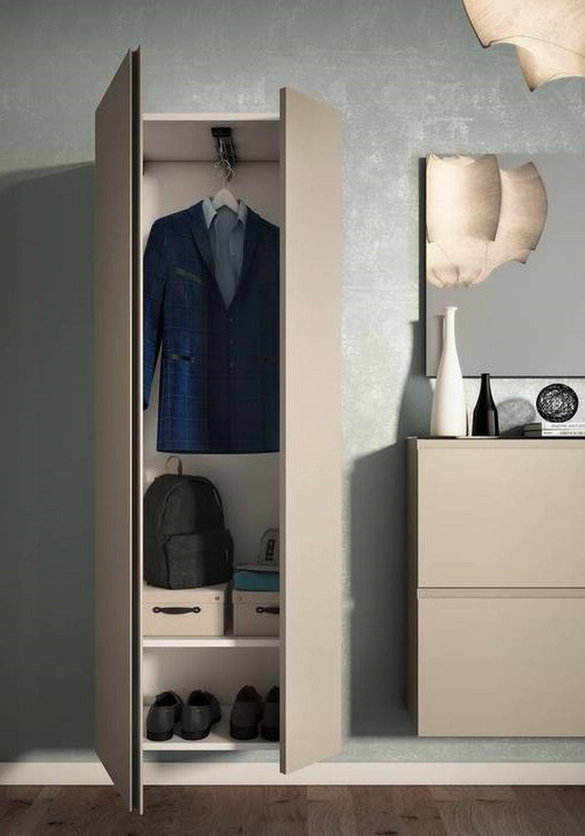 GARDEROBENSCHRANK Gardasee  in 60/179/33 cm  - Taupe/Anthrazit, Design, Holzwerkstoff (60/179/33cm) - Moderano