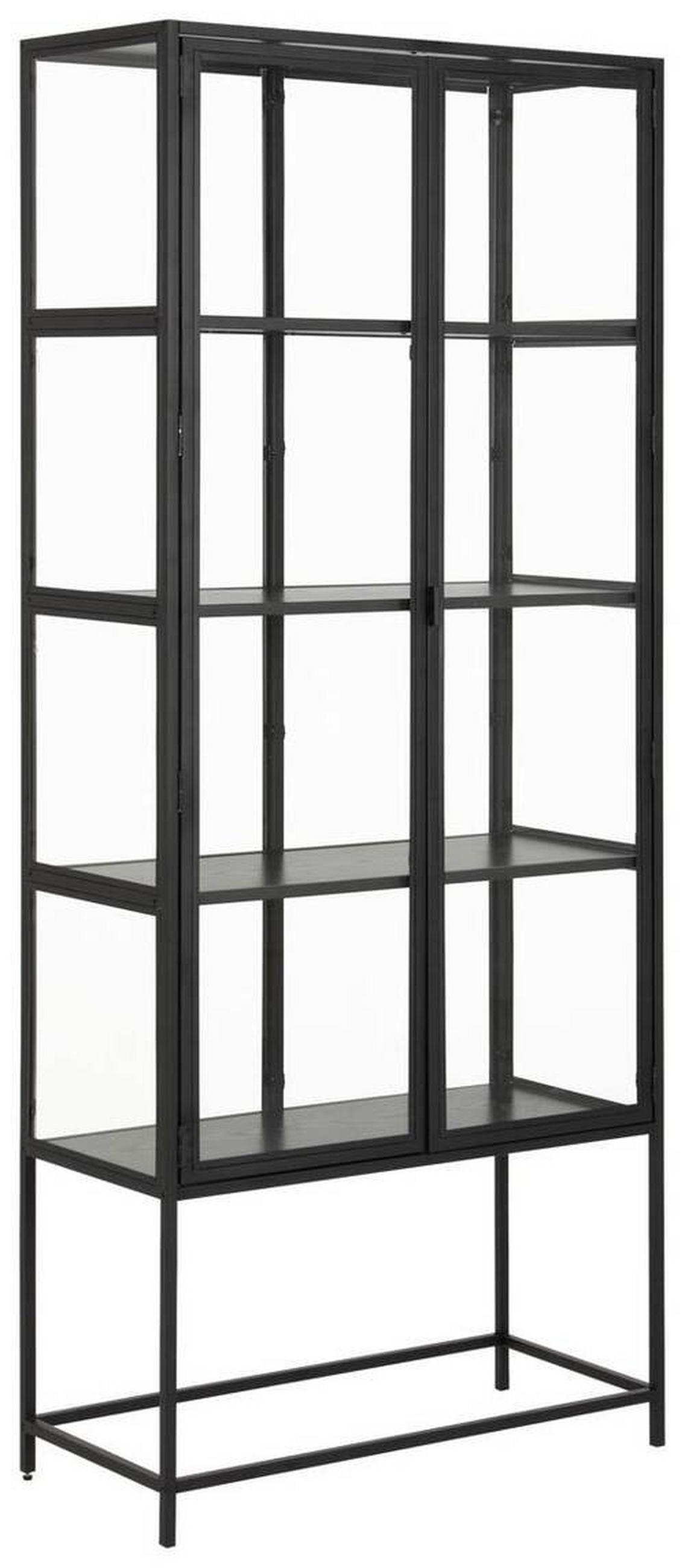 VITRINE  in Schwarz  - Schwarz, Trend, Glas/Holzwerkstoff (77/185,6/35cm)
