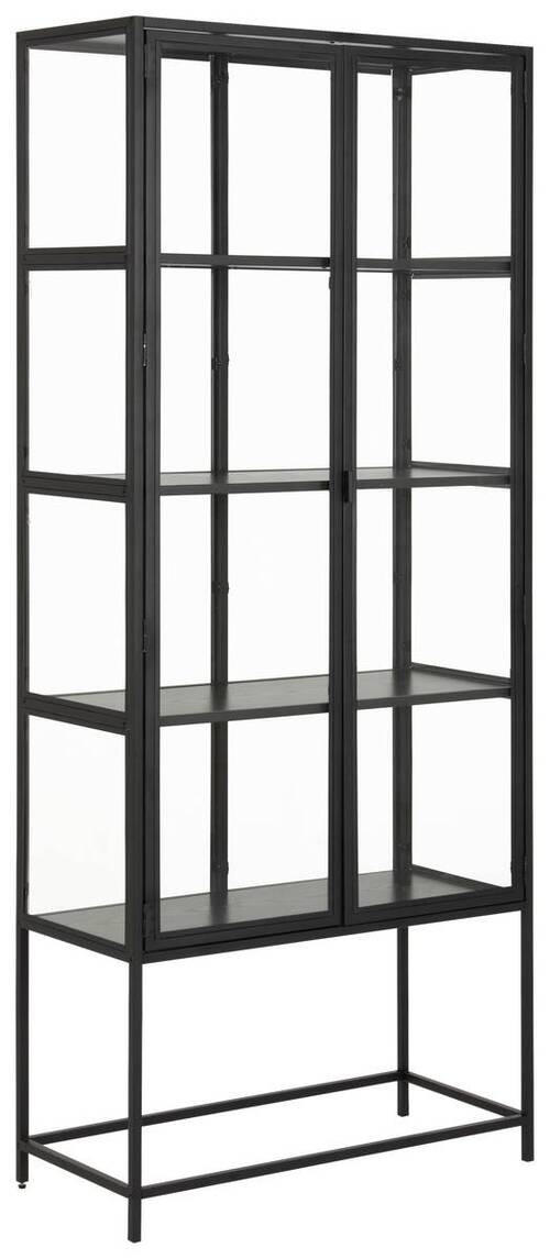 Livetastic Vitrine Schwarz 77x185.6x35 cm