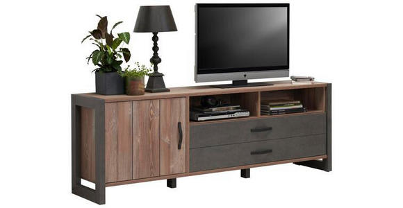 TV-ELEMENT 189,5/67,8/43,1 cm - Dunkelgrau/Schwarz, Trend, Holzwerkstoff/Kunststoff (189,5/67,8/43,1cm) - Carryhome