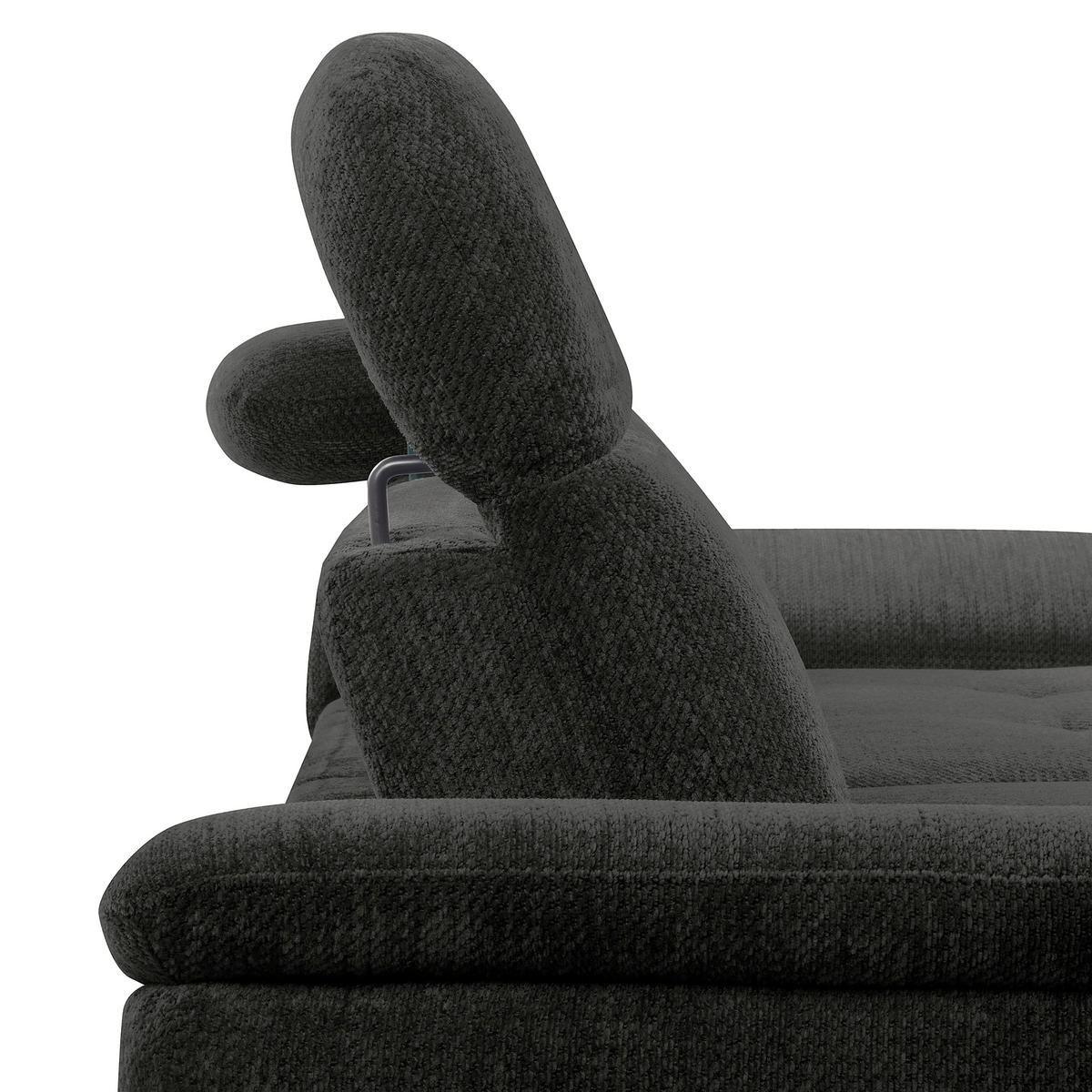 ECKSOFA  Webstoff Schwarz  - Schwarz, Design, Textil/Metall (268/195cm) - Livetastic