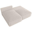 ECKSOFA Creme Cord Zierkissen, Rückenkissen, Schlaffunktion, Rücken echt  - Creme/Schwarz, MODERN, Kunststoff/Textil (153/200cm) - Xora
