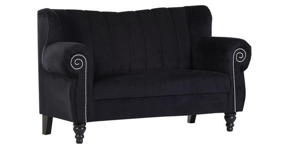 2-SITZER-SOFA  in Chenille Schwarz  - Schwarz, Design, Holz/Textil (168/96/75cm) - Ambia Home