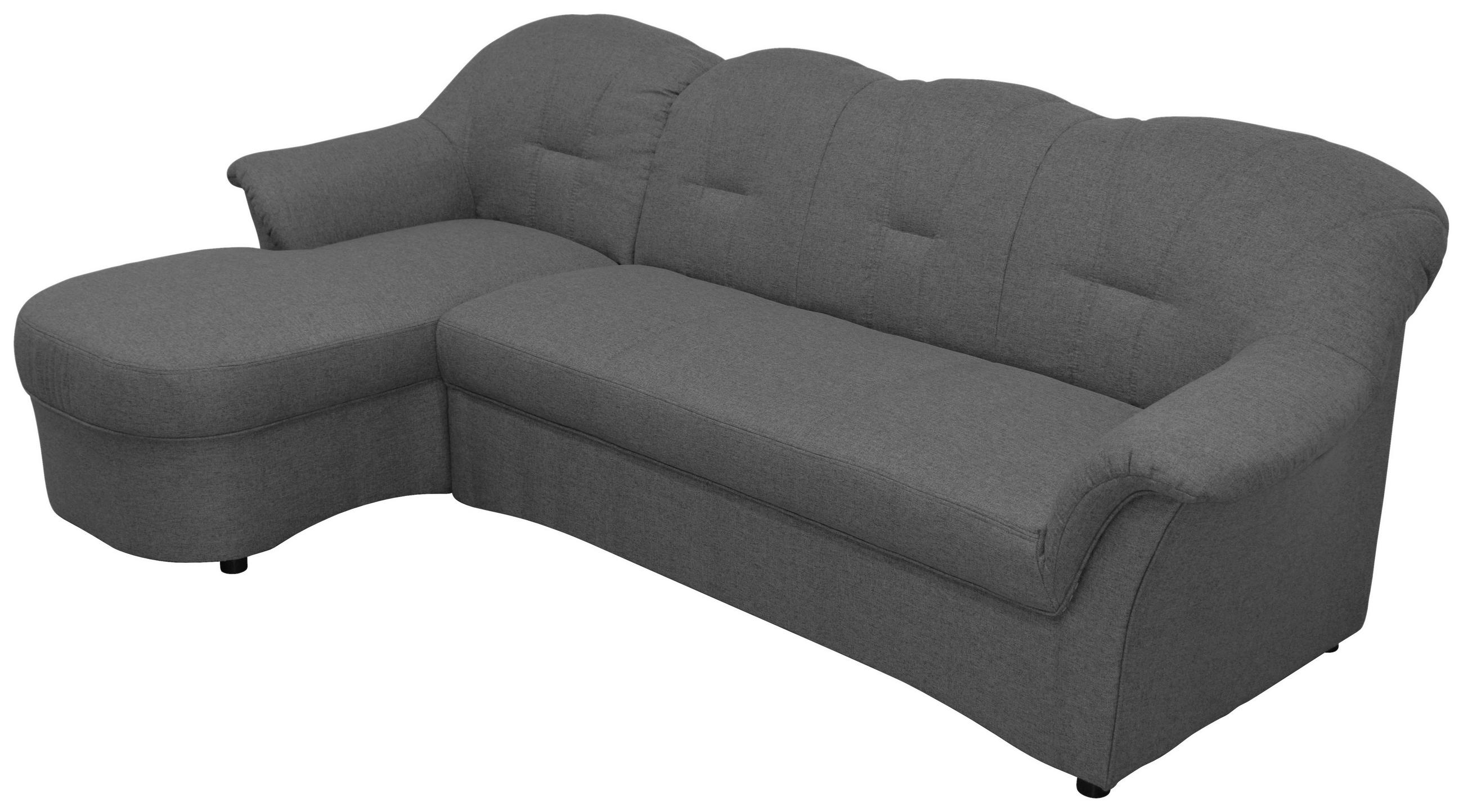 ECKSOFA Grau Webstoff - Schwarz/Grau, KONVENTIONELL, Textil (142/233cm)