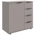 KOMMODE , 81/83/41 cm, 4 Schublade(n)  - Schwarz/Graphitfarben, Design, Holzwerkstoff/Kunststoff (81/83/41cm) - Carryhome