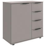 KOMMODE , 81/83/41 cm, 4 Schublade(n)  - Schwarz/Graphitfarben, Design, Holzwerkstoff/Kunststoff (81/83/41cm) - Carryhome