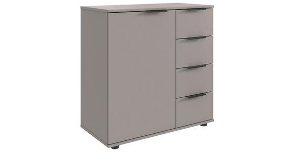 KOMMODE , 81/83/41 cm, 4 Schublade(n)  - Schwarz/Graphitfarben, Design, Holzwerkstoff/Kunststoff (81/83/41cm) - Carryhome