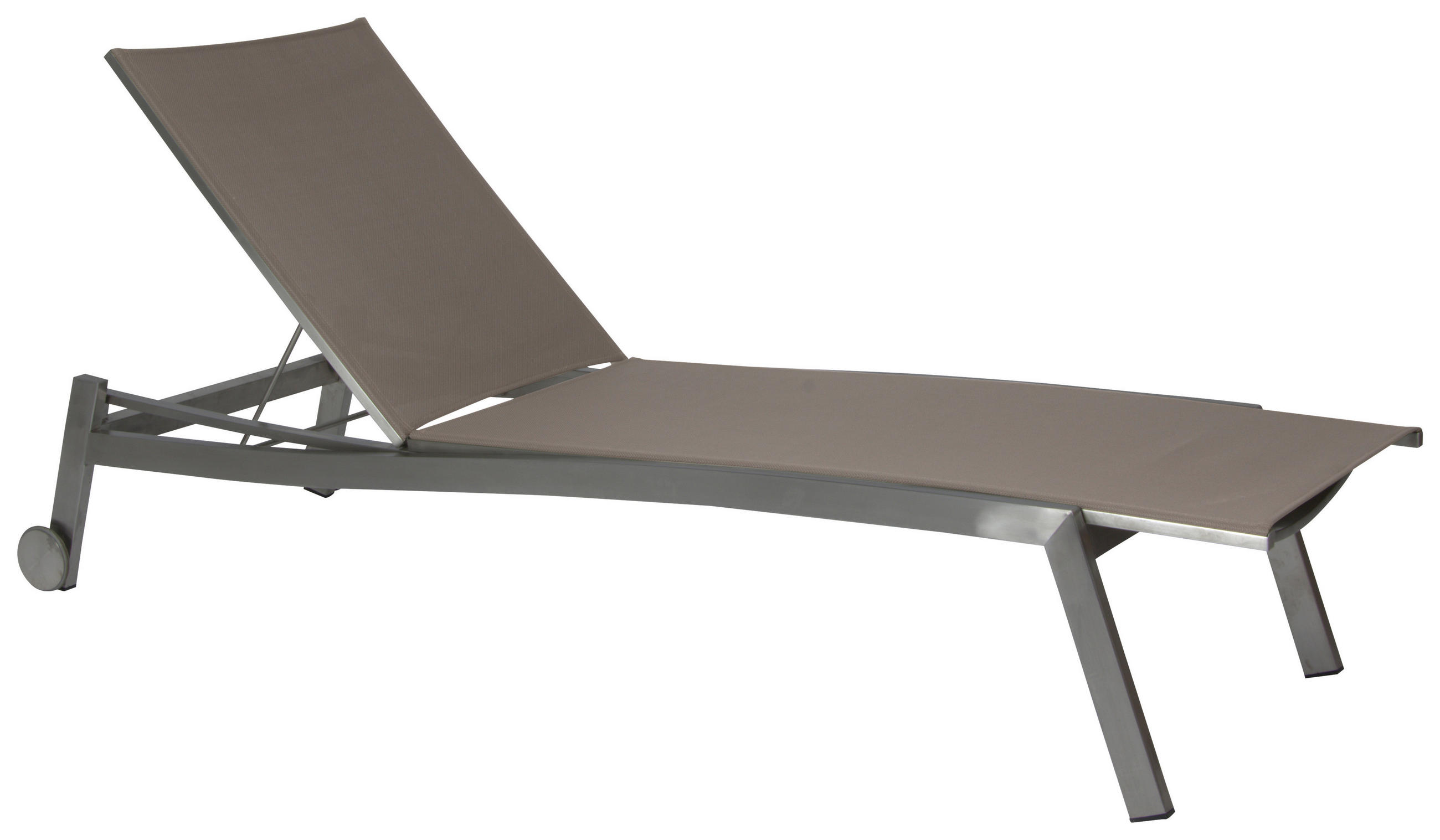 GARTENLIEGE 71/38/200 cm  - Taupe/Silberfarben, Basics, Textil/Metall (71/38/200cm) - Stern