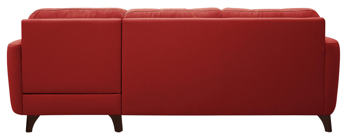 ECKSOFA in Lederlook Echtleder Rot  - Buchefarben/Rot, Design, Leder/Holz (238/168cm) - Livetastic