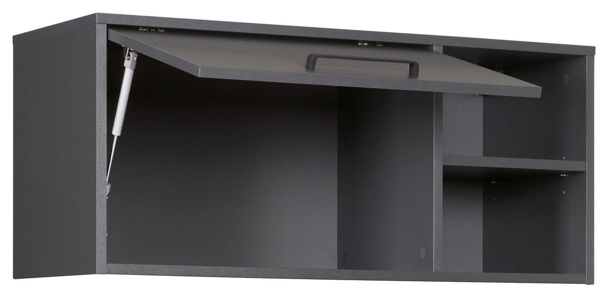 KÜCHENOBERSCHRANK 99/44/40 cm  in Anthrazit  - Anthrazit/Schwarz, MODERN, Holzwerkstoff/Metall (99/44/40cm) - home24