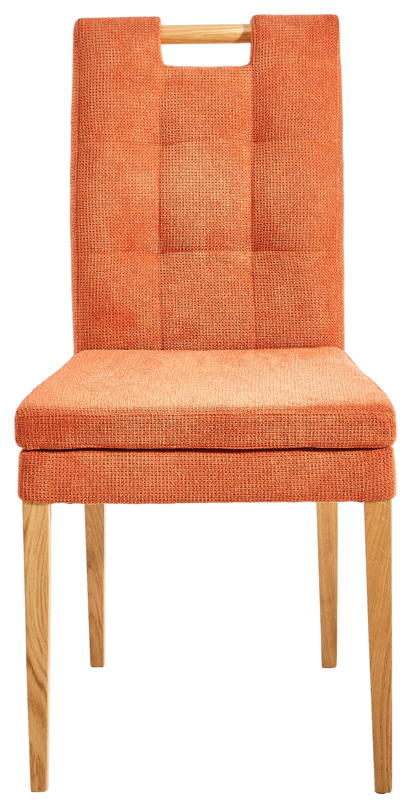 STUHL  in Webstoff Holz, Textil  - Eichefarben/Orange, KONVENTIONELL, Holz/Textil (47/91,5/59cm) - Cantus