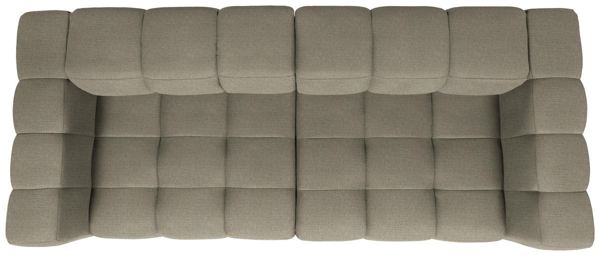 BIGSOFA  in Flachgewebe, Leinenoptik Beige  - Beige/Schwarz, Design, Textil/Metall (262/66/113cm) - Belluti