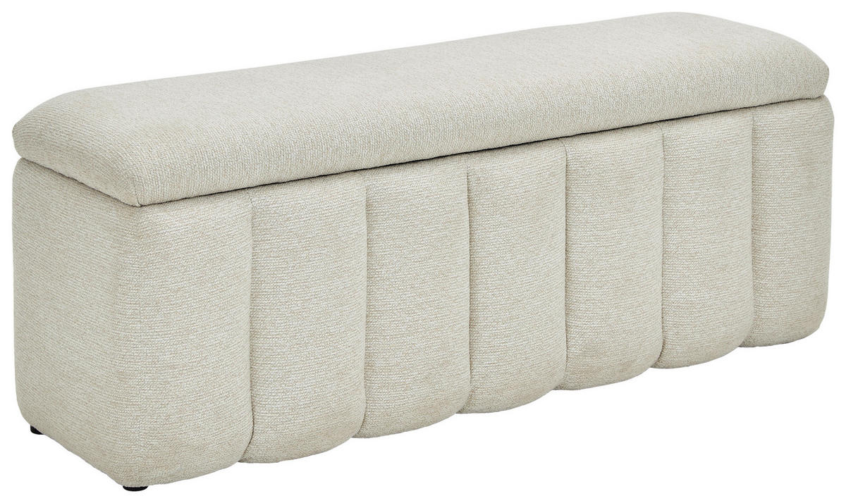 SITZBANK 120/46/41 cm Webstoff Beige Kunststoff  - Beige/Schwarz, Design, Kunststoff/Textil (120/46/41cm) - Novel