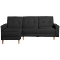 ECKSCHLAFSOFA  Just Cool Schwarz Flachgewebe  - Erlefarben/Schwarz, Design, Holz/Textil (230/93/152cm) - Max Winzer