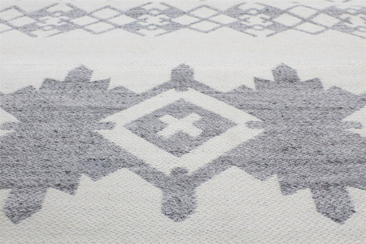 VINTAGE-TEPPICH  Wohnzimmer 80/150 cm Grau, Elfenbein rechteckig  - Elfenbein/Grau, Basics, Textil (80/150cm) - Kayoom