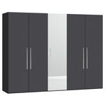 DREHTÜRENSCHRANK  in Anthrazit, Schwarz  - Edelstahlfarben/Anthrazit, Design, Glas/Holzwerkstoff (253/215/59cm) - Carryhome