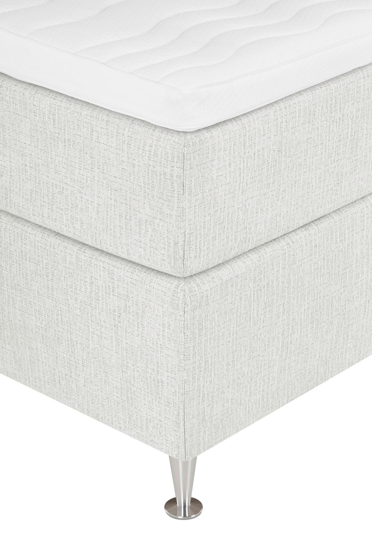 KONTINENTALSÄNG 140/200 cm  i cremefärgad  - aluminiumfärg/cremefärgad, Klassisk, metall/trä (140/200cm) - Best Price