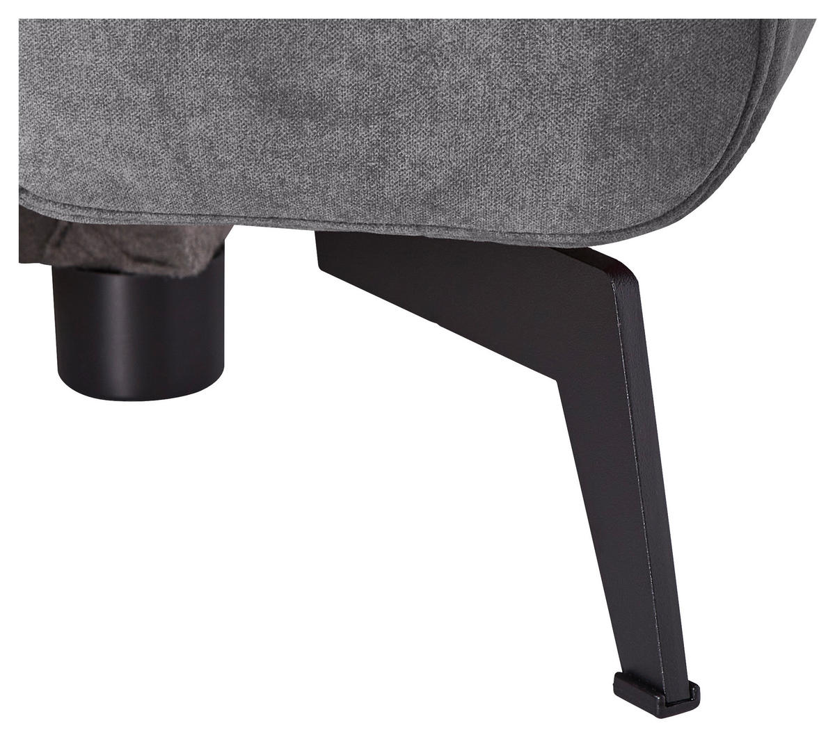 ECKSOFA Dunkelgrau Chenille  - Dunkelgrau/Schwarz, KONVENTIONELL, Textil/Metall (257/275cm) - Carryhome