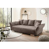 BIGSOFA Pera Cord Graubraun  - Chromfarben/Graubraun, MODERN, Kunststoff/Textil (242/71/90/131cm) - Livetastic