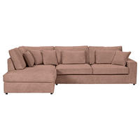 ECKSOFA Rosa Cord Zierkissen, Rückenkissen, Rücken echt  - Schwarz/Rosa, MODERN, Kunststoff/Textil (228/307cm) - Carryhome