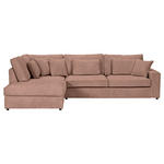 ECKSOFA Rosa Cord Zierkissen, Rückenkissen, Rücken echt  - Schwarz/Rosa, MODERN, Kunststoff/Textil (228/307cm) - Carryhome