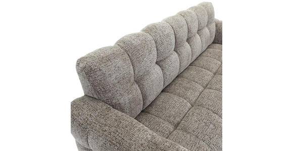 SITZBANK in Textil Graubraun  - Graubraun/Schwarz, Design, Textil/Metall (200/91/78cm) - Novel