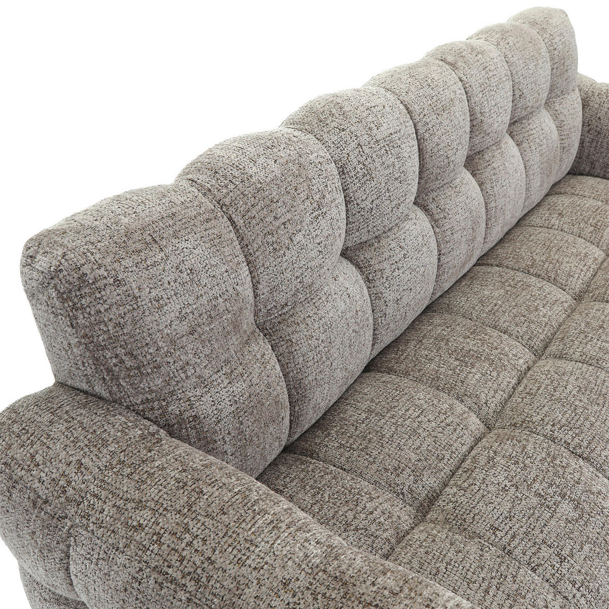 SITZBANK in Textil Graubraun  - Graubraun/Schwarz, Design, Textil/Metall (200/91/78cm) - Novel