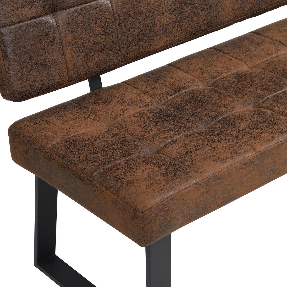 SITZBANK in Metall, Textil Braun  - Schwarz/Braun, MODERN, Textil/Metall (160/85/56cm) - Livetastic