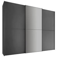SCHWEBETÜRENSCHRANK 249/222/68 cm,  in Anthrazit, 3 Tür(en)  - Anthrazit/Graphitfarben, Design, Glas/Holzwerkstoff (249/222/68cm) - Moderano