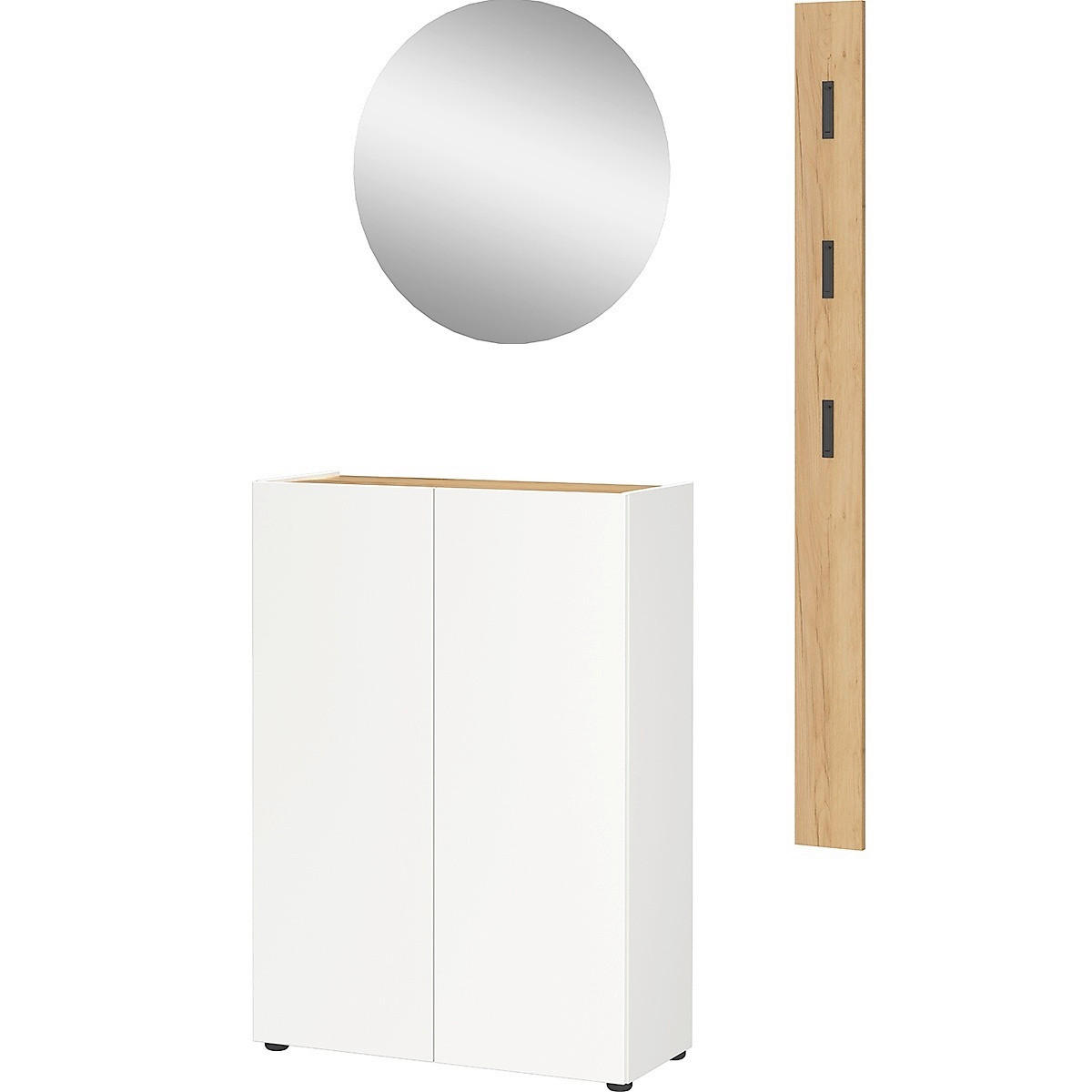 GARDEROBE 3-teilig  in 104/200/33 cm  - Eichefarben/Weiß, Design, Holzwerkstoff (104/200/33cm) - Germania