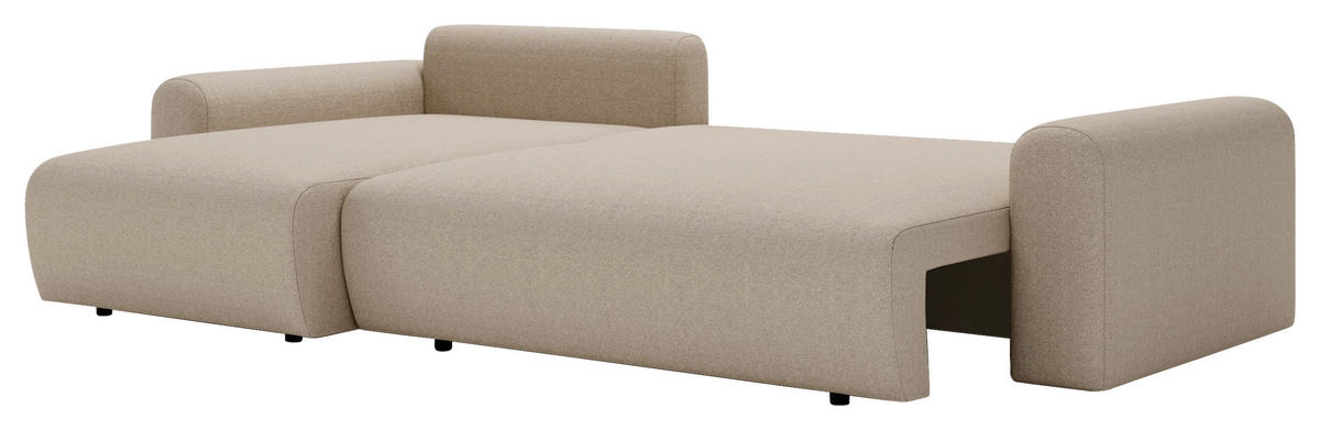 ECKSOFA Hellbraun  - Hellbraun/Creme, Design, Kunststoff/Textil (246/150cm) - Livetastic