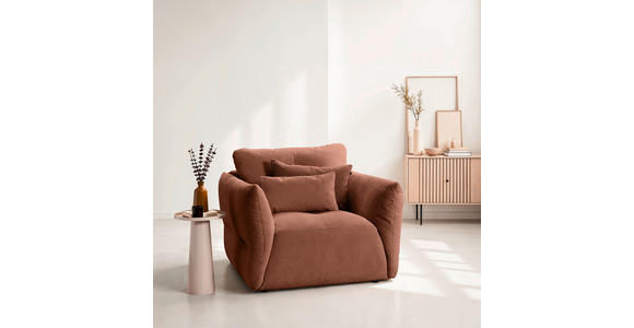 SESSEL in Webstoff Rostfarben  - Rostfarben/Schwarz, KONVENTIONELL, Textil/Metall (112/88/120cm) - Carryhome