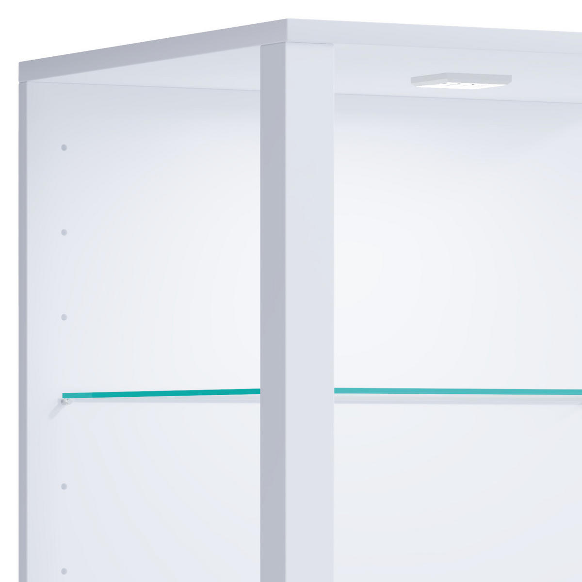 VITRINE in Weiss  - Weiss/Schwarz, Modern, Glas/Holzwerkstoff (52/90/44cm) - MID.YOU