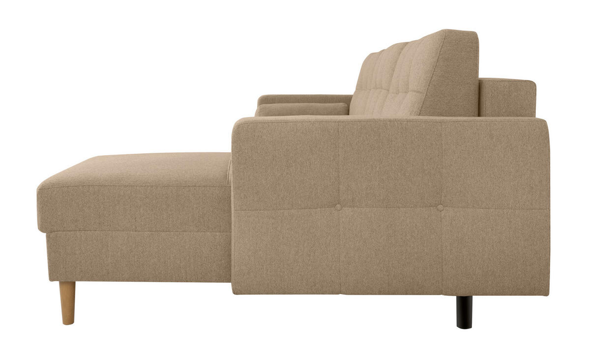 ECKSOFA Noret Hellbraun  - Hellbraun/Buchefarben, Design, Holz/Textil (223/157cm) - MID.YOU